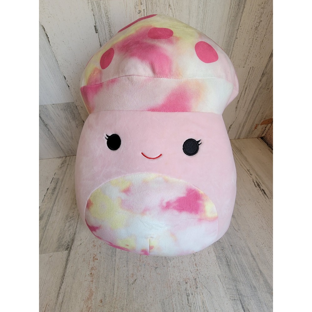 Squishmallow Rachel Mushroom pink tie dye 15" stuffed animal home decor